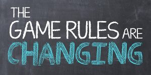 The Game Rules are Changing - drawn on blackboard